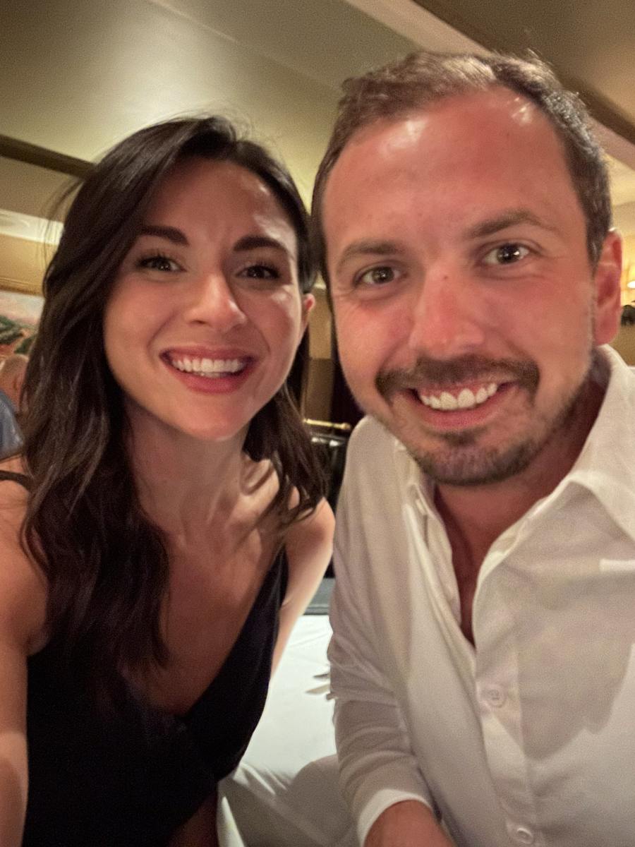 Brock and Jess on their first date at Flight Restaurant